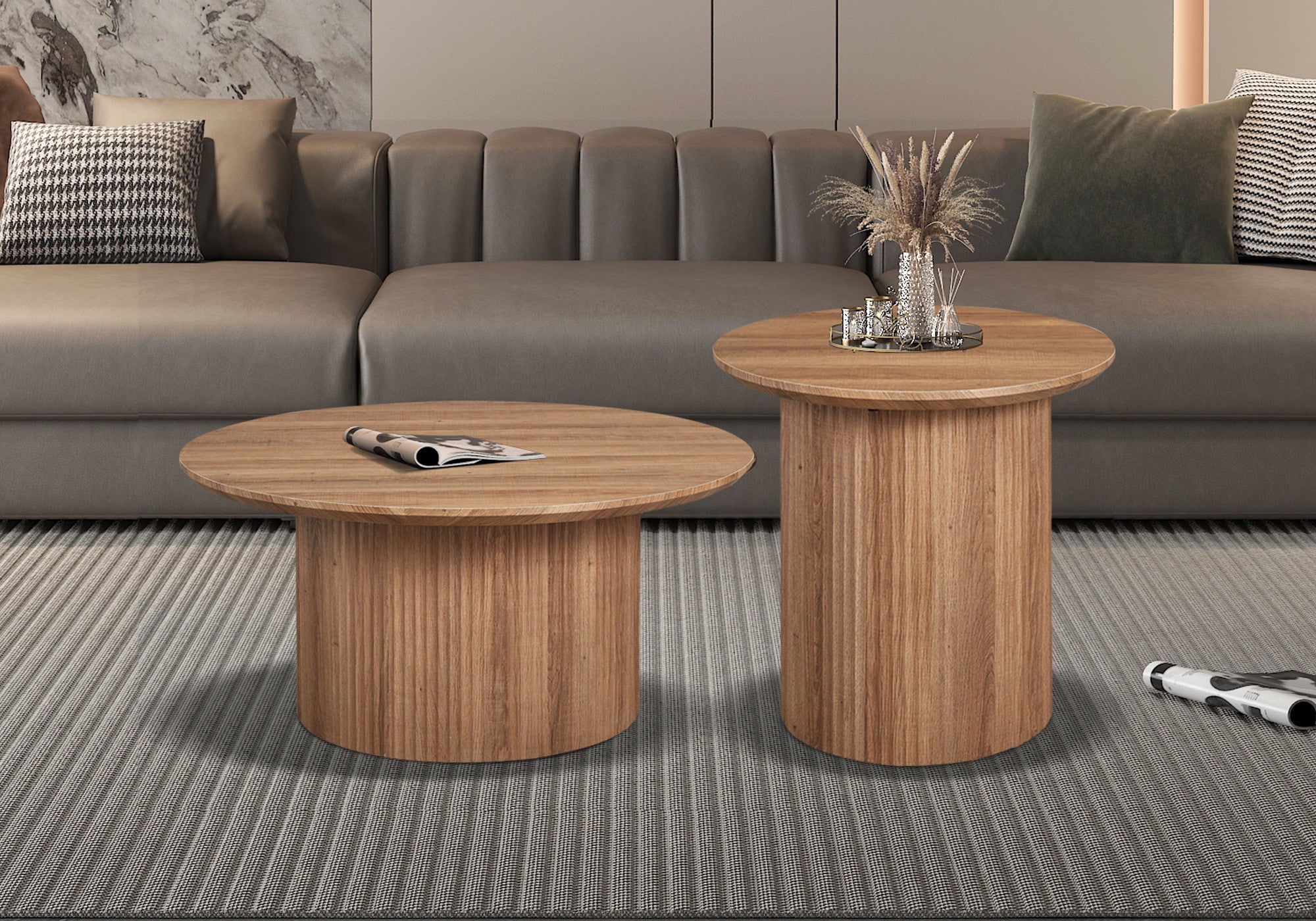 SALE - Coffee table 'Lagos' 50 cm Round Decor Old oak