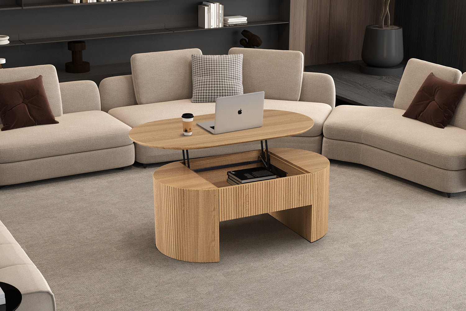 NEW - Coffee table 'Lagos' 120 cm Lift-top Decor Oak Natural