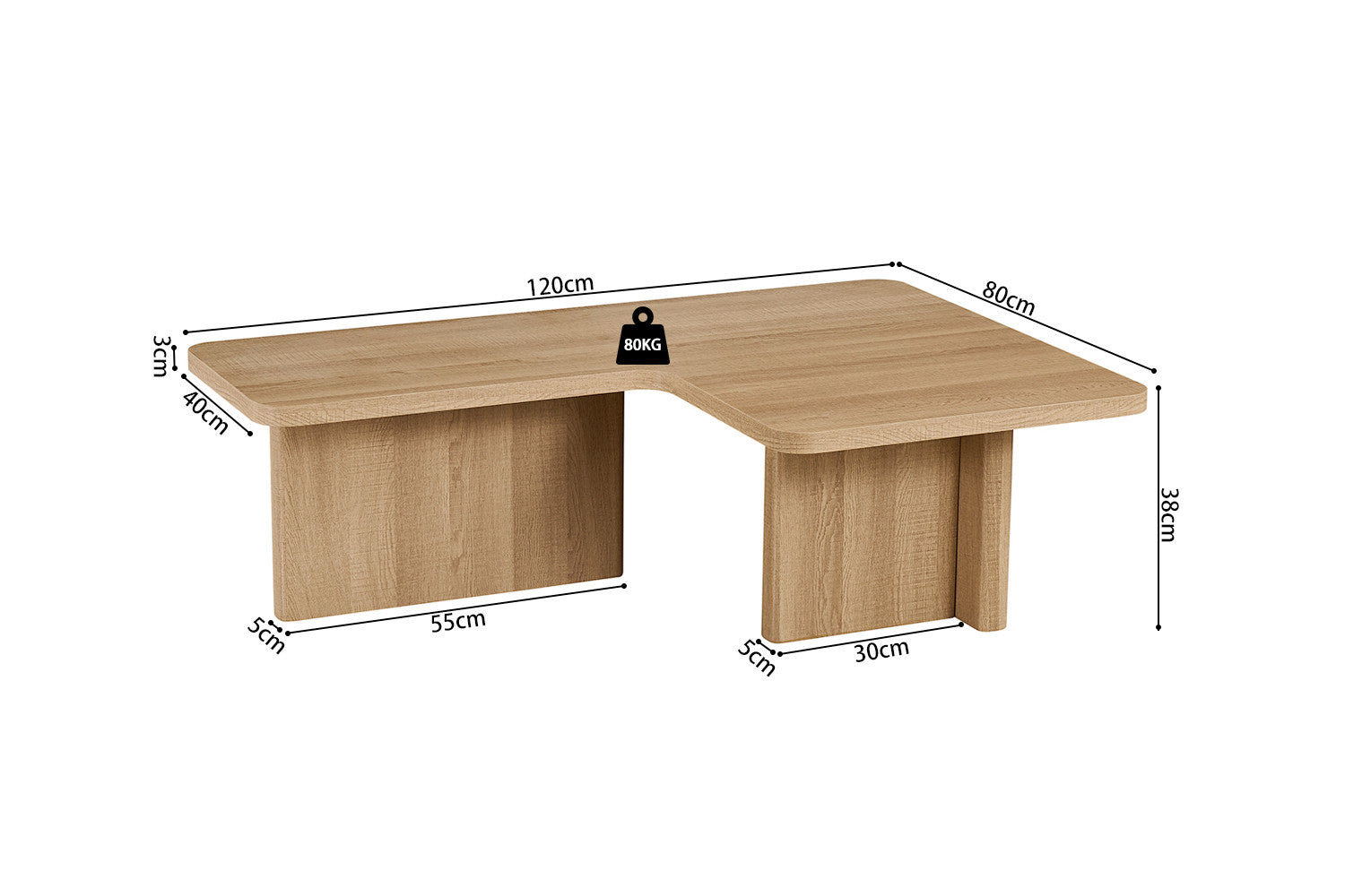 NEW - Coffee table 'Arallo' Decor Oak Natural