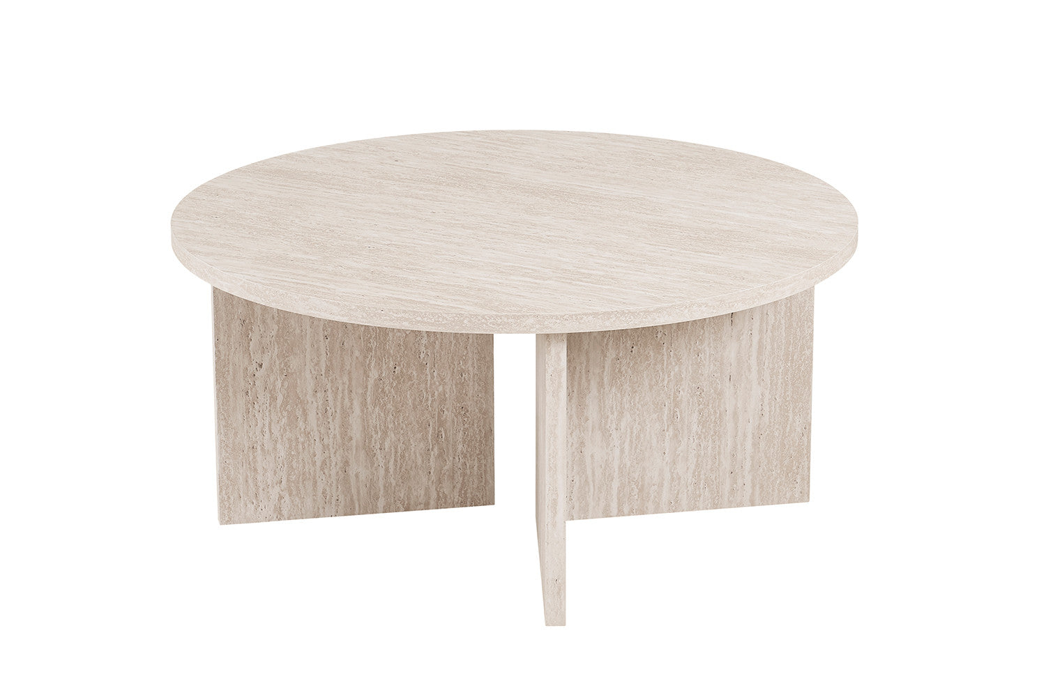 NEW - Coffee table 'Drasir' Round Decor Travertine Beige