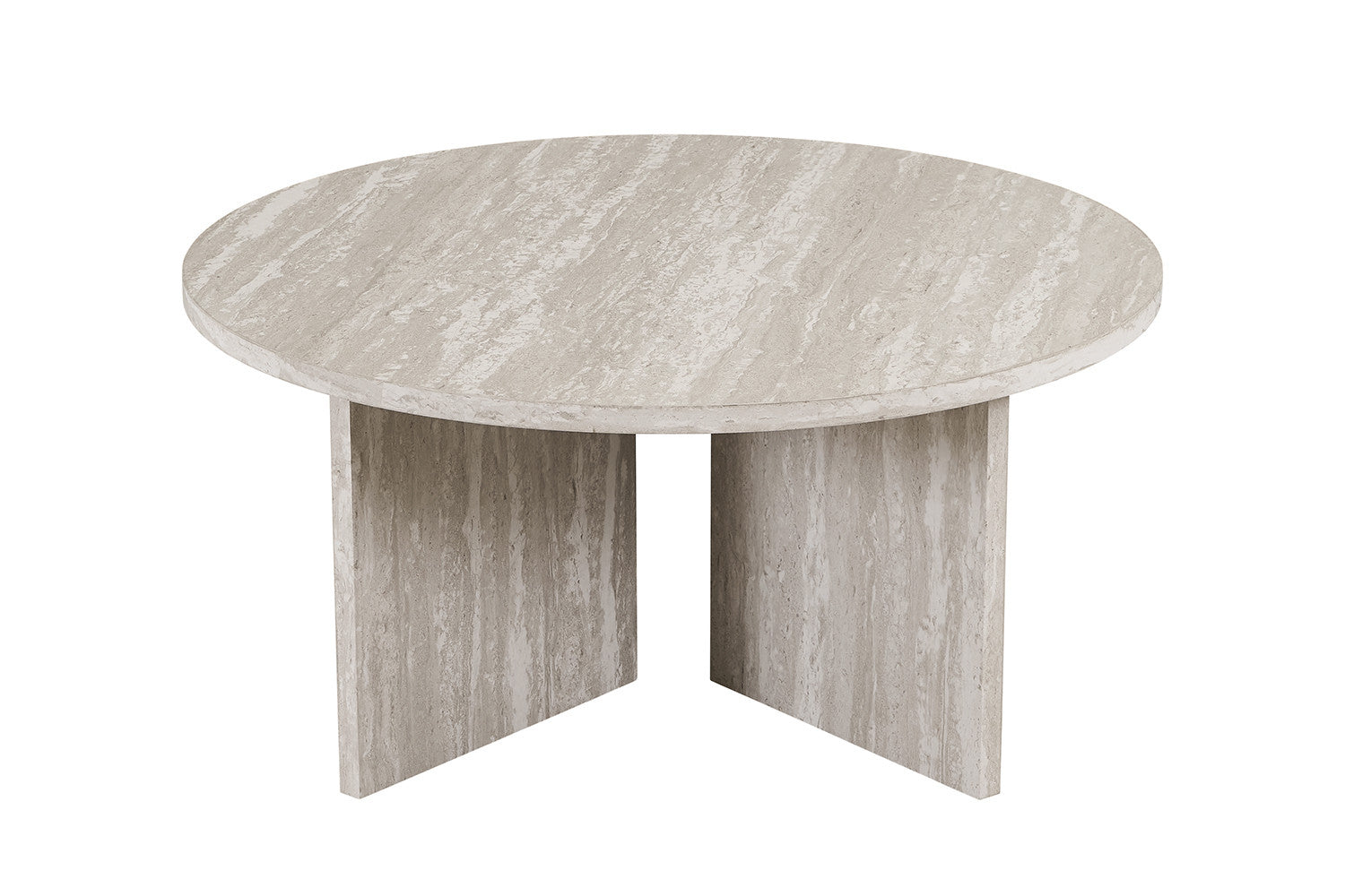 NEW - Coffee table 'Drasir' Round Decor Travertine Gray