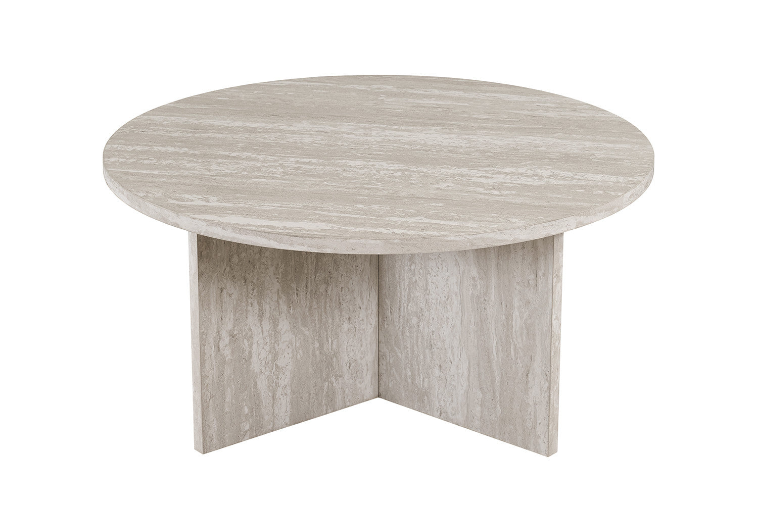 NEW - Coffee table 'Drasir' Round Decor Travertine Gray