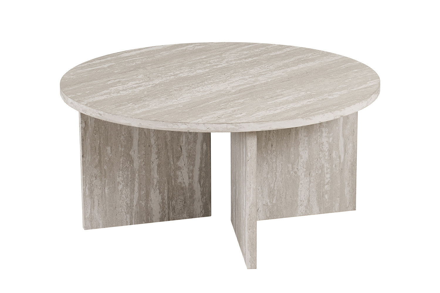NEW - Coffee table 'Drasir' Round Decor Travertine Gray