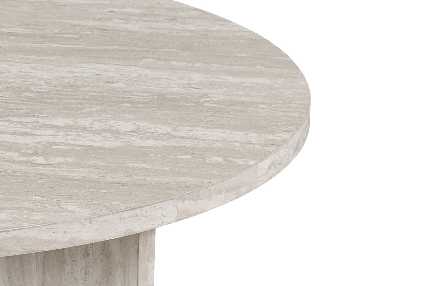 NEW - Coffee table 'Drasir' Round Decor Travertine Gray