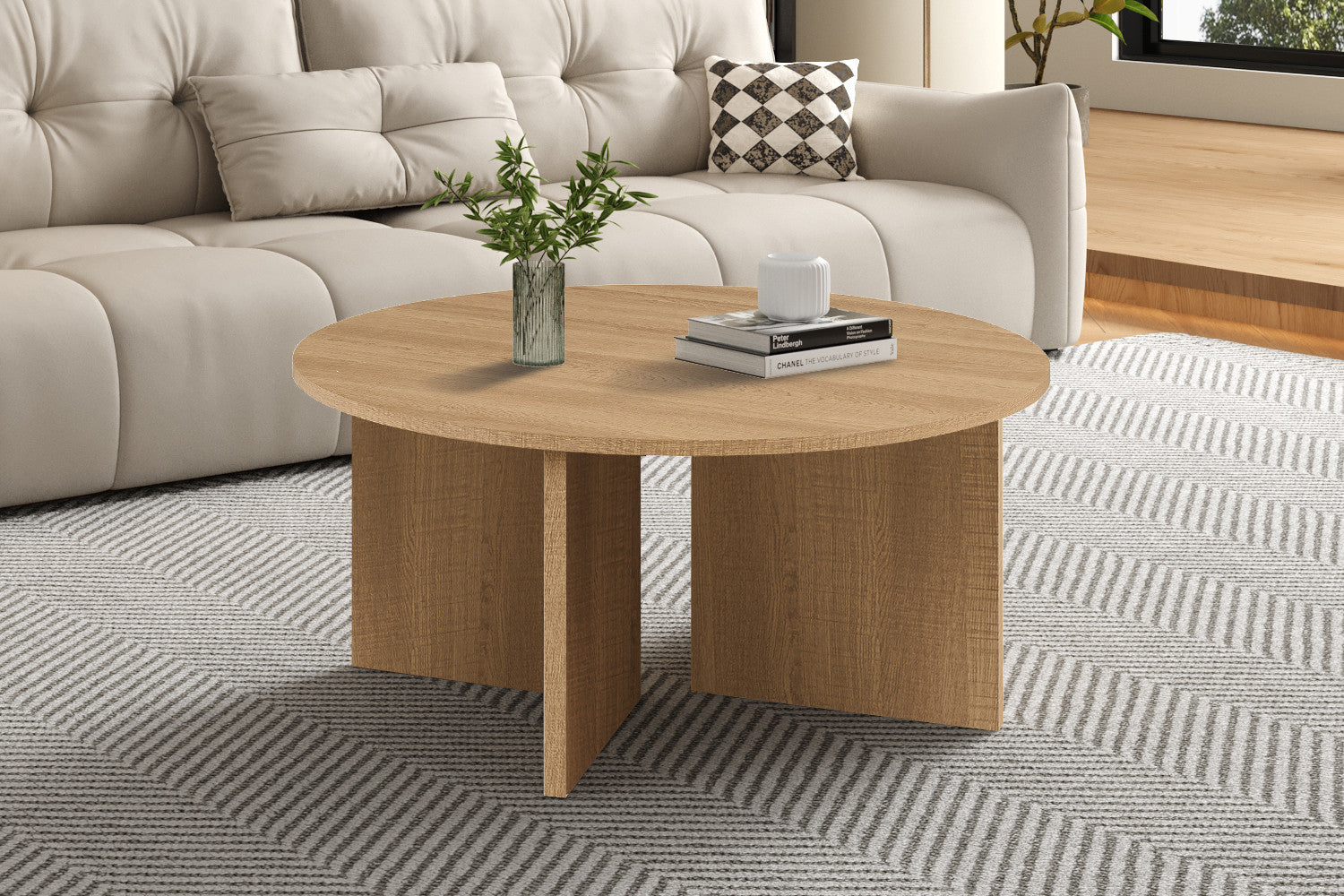 NEW - Coffee table 'Drasir' Round Decor Oak Natural