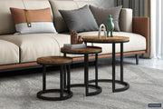 Side table 'Plano' 3-piece Mango wood