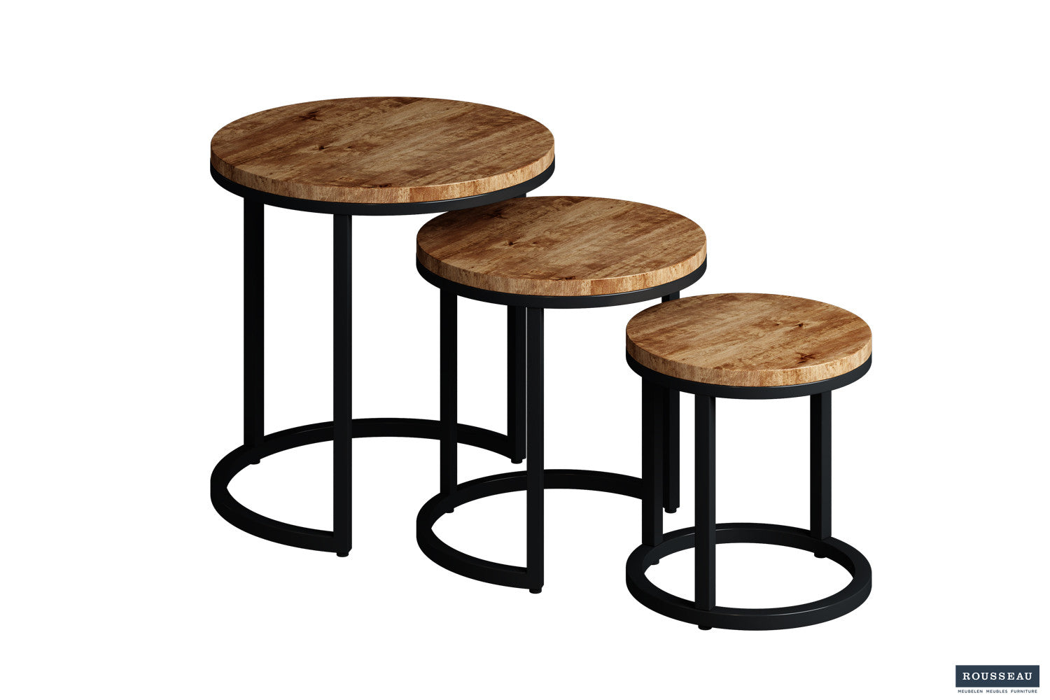 Bijzettafel 'Plano' 3-delig Mango hout