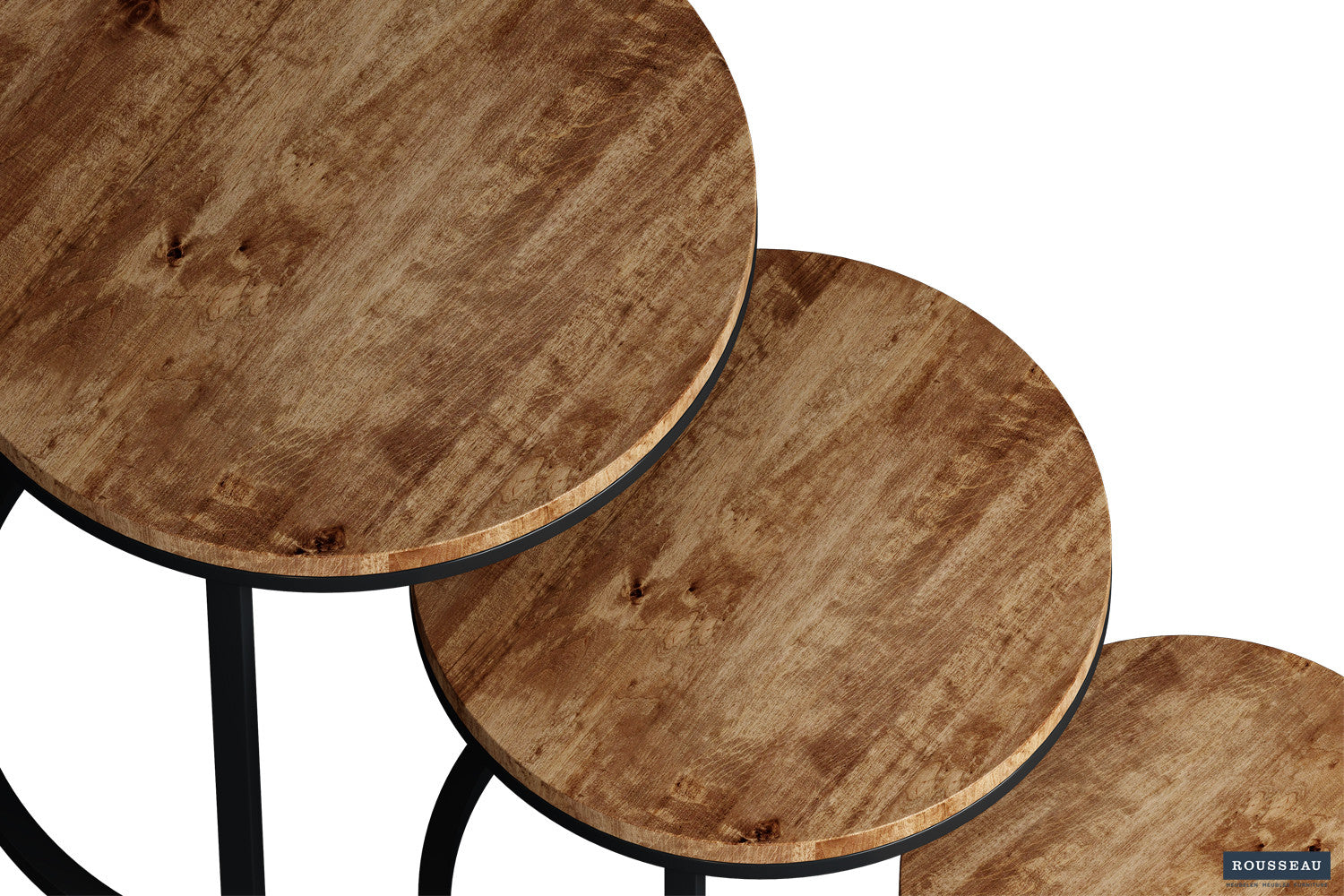 Side table 'Plano' 3-piece Mango wood