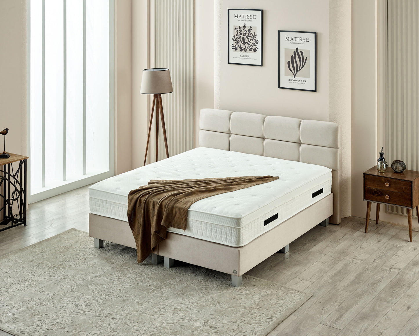 Boxspring Vida Velvet Beige 140x200