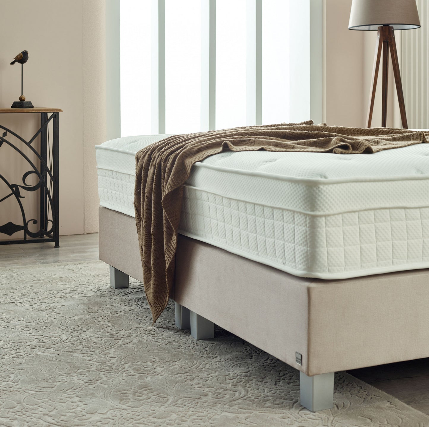 Boxspring Vida Velvet Beige 140x200