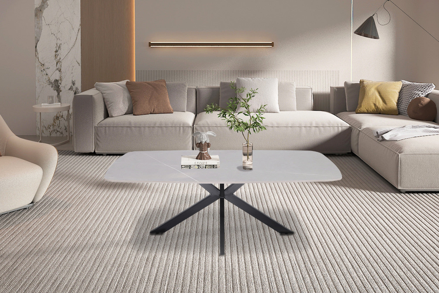 Coffee table 'Apollo' 130 cm Danish Oval Stone Gray