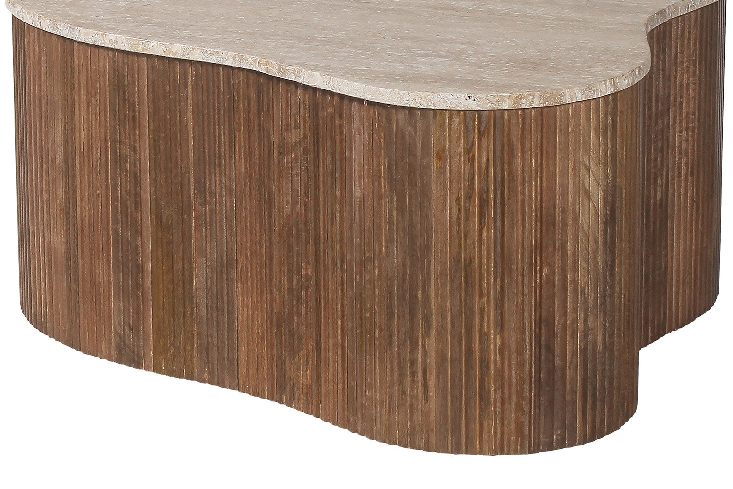 Coffee table 'Paul' 83 cm Mango wood with Travertine Beige