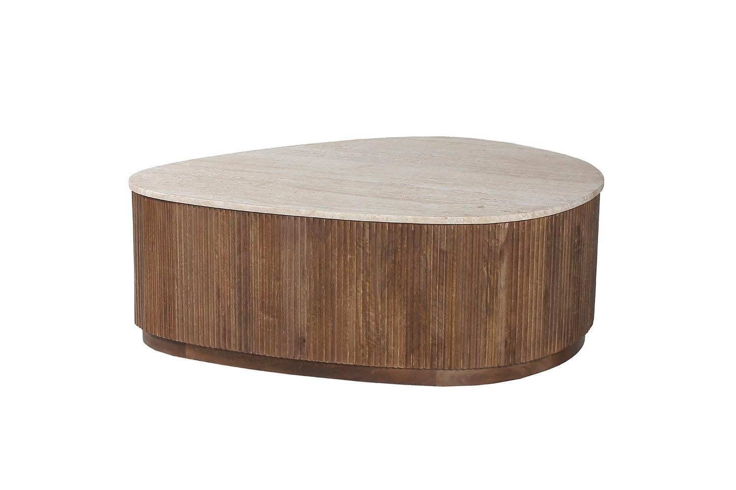 'Nolan' coffee table 100 cm Mango wood with Travertine Beige