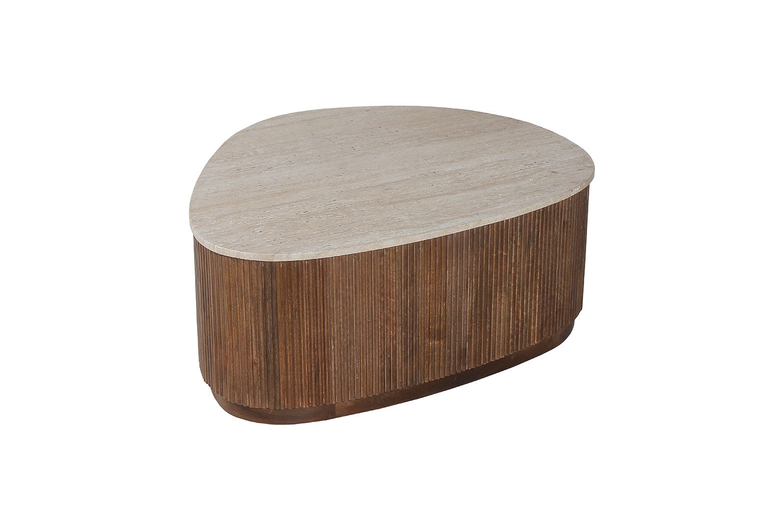 'Nolan' coffee table 100 cm Mango wood with Travertine Beige