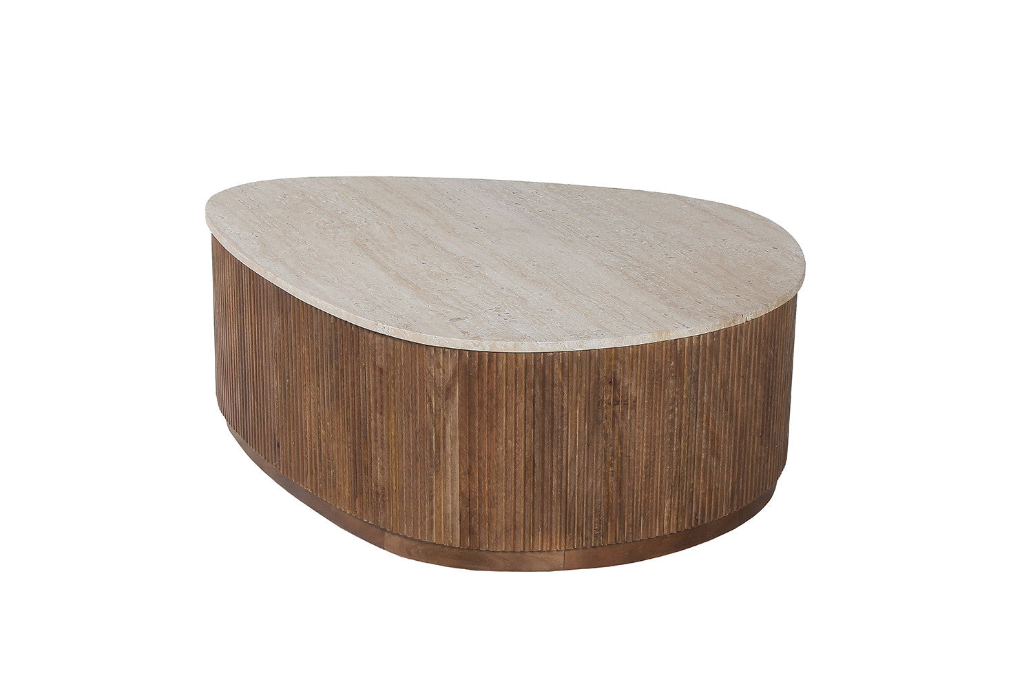 'Nolan' coffee table 100 cm Mango wood with Travertine Beige