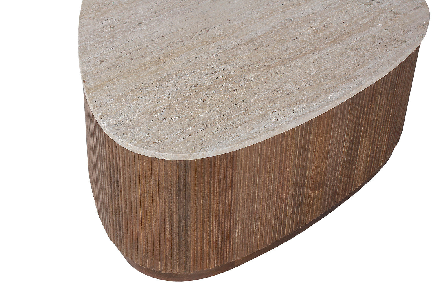 'Nolan' coffee table 100 cm Mango wood with Travertine Beige