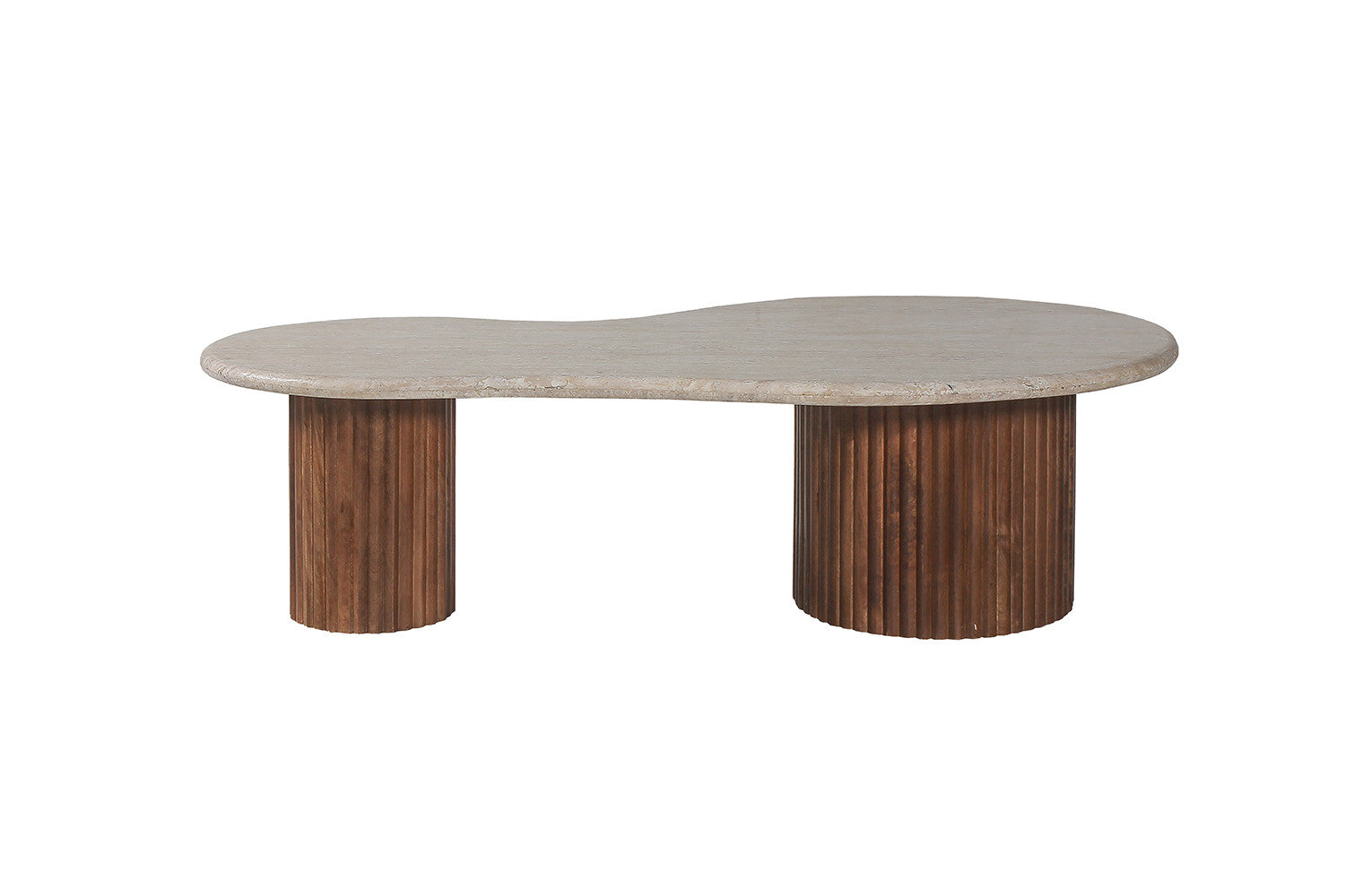 'Marlon' coffee table 120 cm Mango wood with Travertine Beige