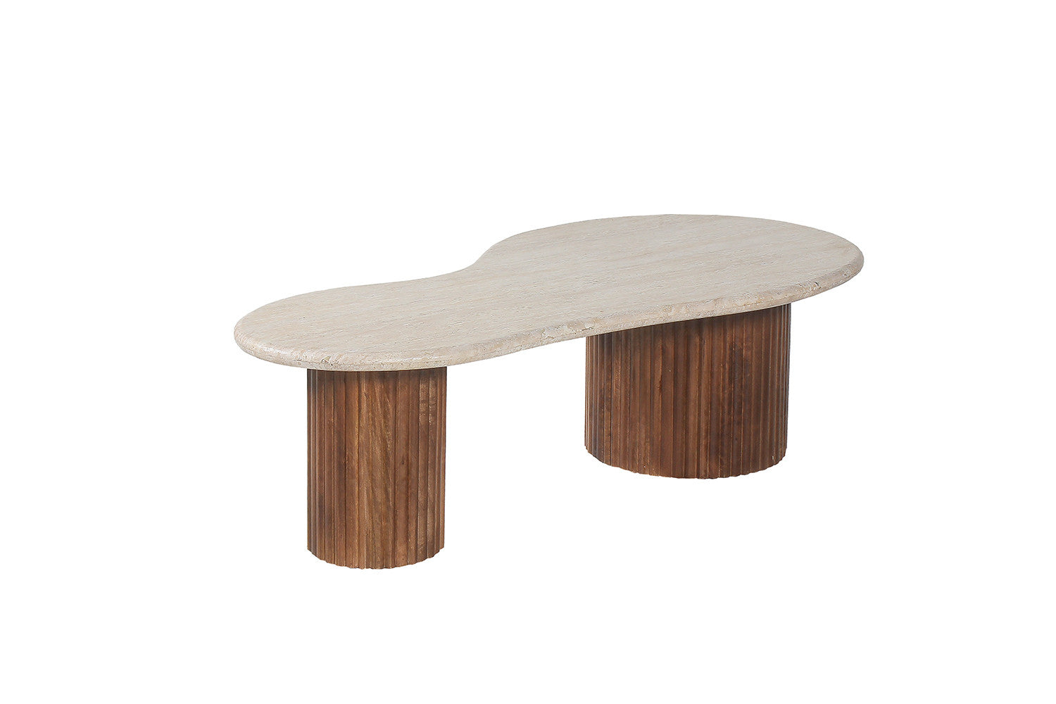 'Marlon' coffee table 120 cm Mango wood with Travertine Beige