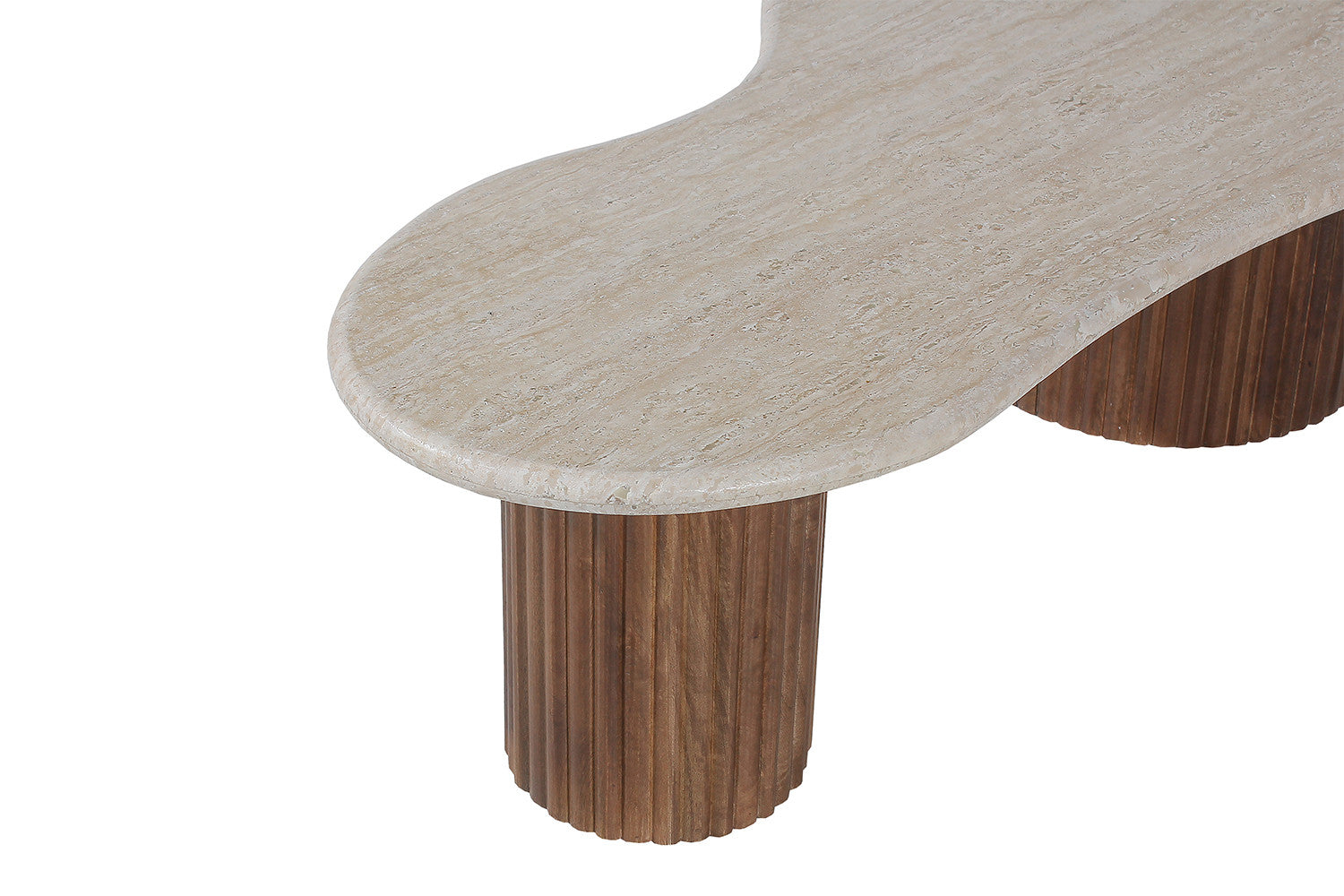 'Marlon' coffee table 120 cm Mango wood with Travertine Beige