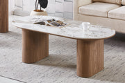 NEW - Coffee table 'Evora' Glossy Stone Pandora gold brown
