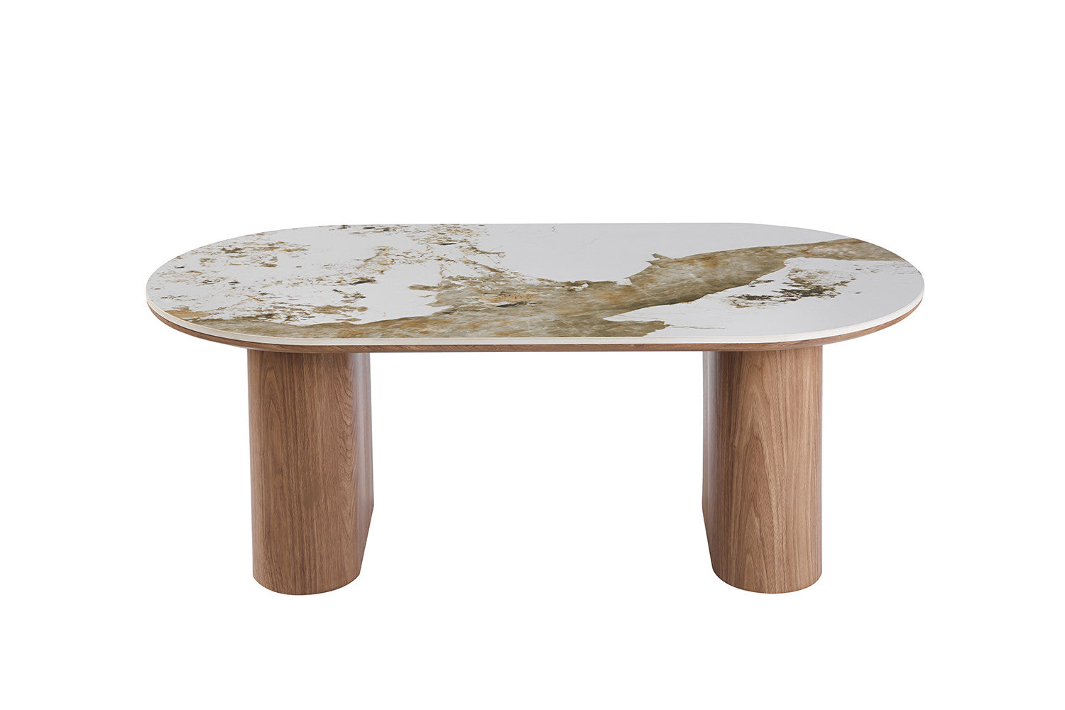 NEW - Coffee table 'Evora' Glossy Stone Pandora gold brown