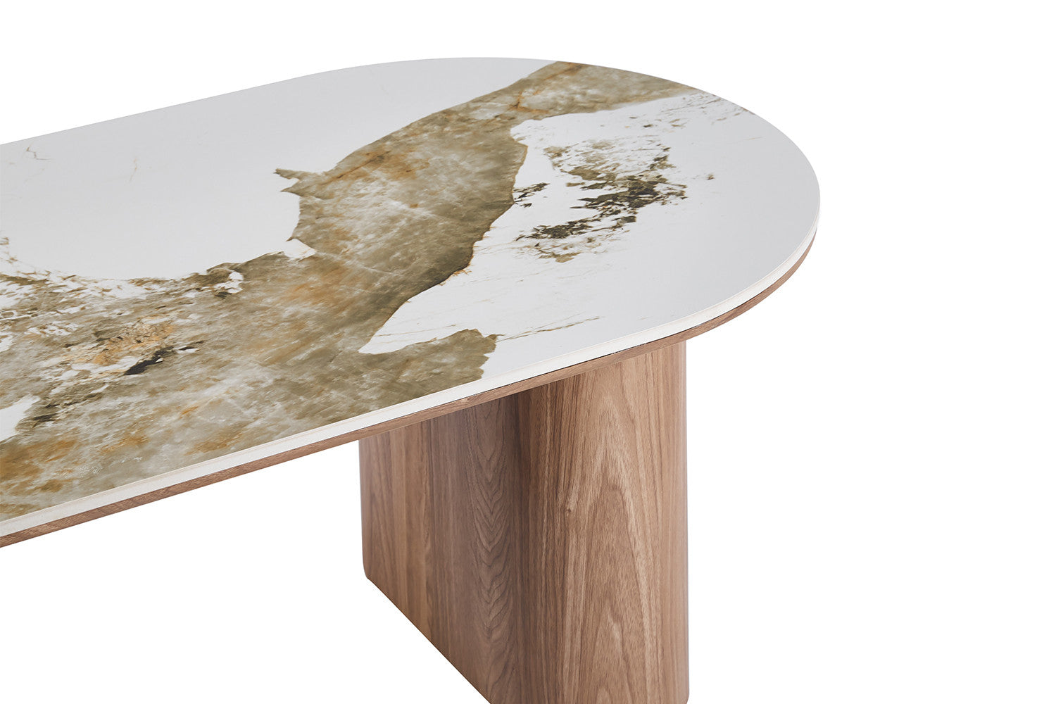 NEW - Coffee table 'Evora' Glossy Stone Pandora gold brown