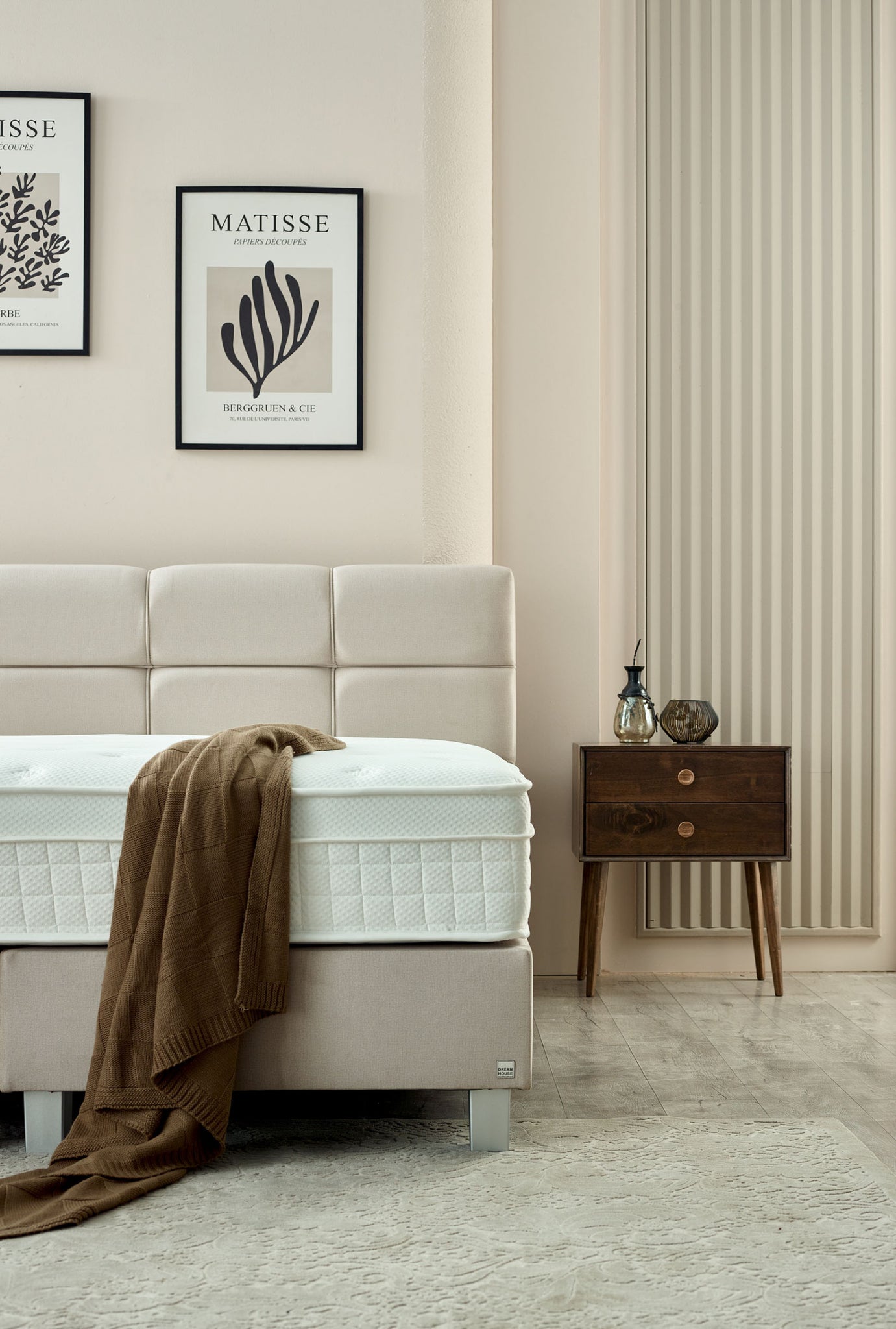 Boxspring Vida Velvet Beige 160x200