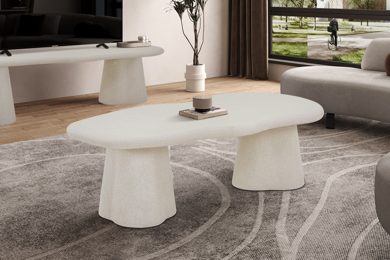 Salontafel 'Faro' 130 cm Organisch Cement