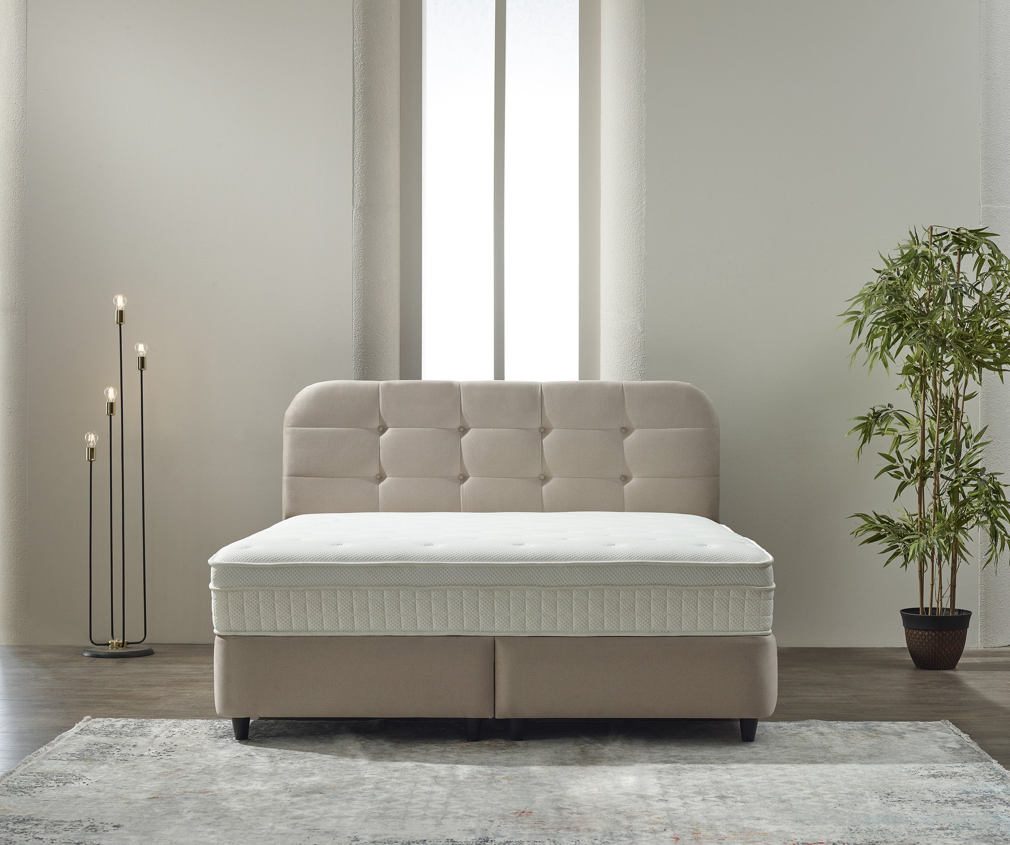 Opbergboxspring Rondo Velvet Beige 140x200