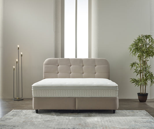 Opbergboxspring Rondo Velvet Beige 140x200