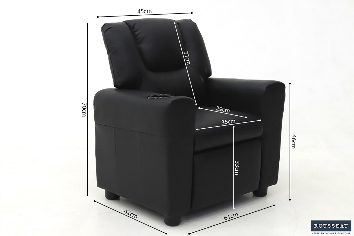 Mini-Relax 'Renée' manually adjustable PU Black