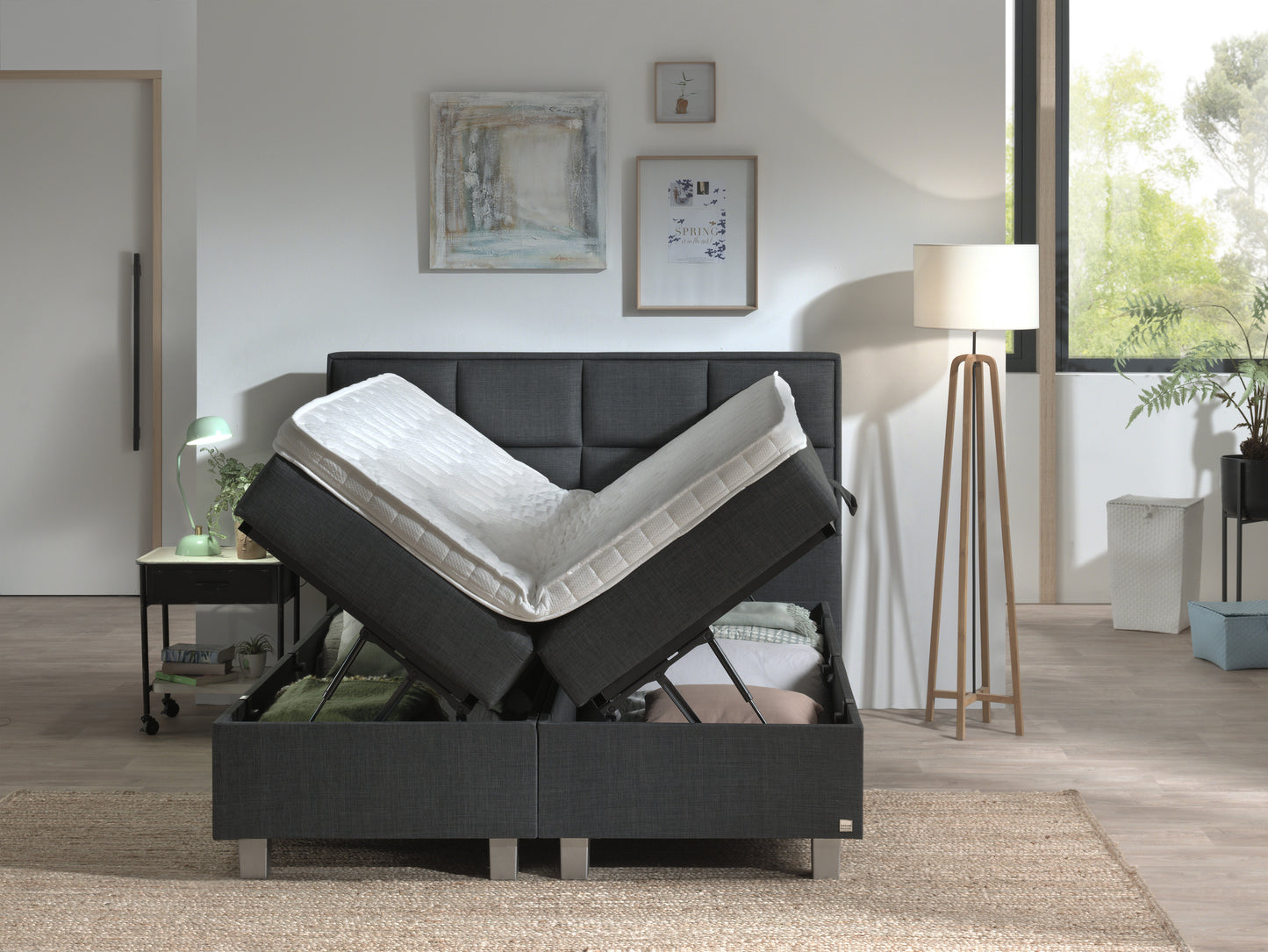 Opbergboxspring Grande Antraciet 180x200