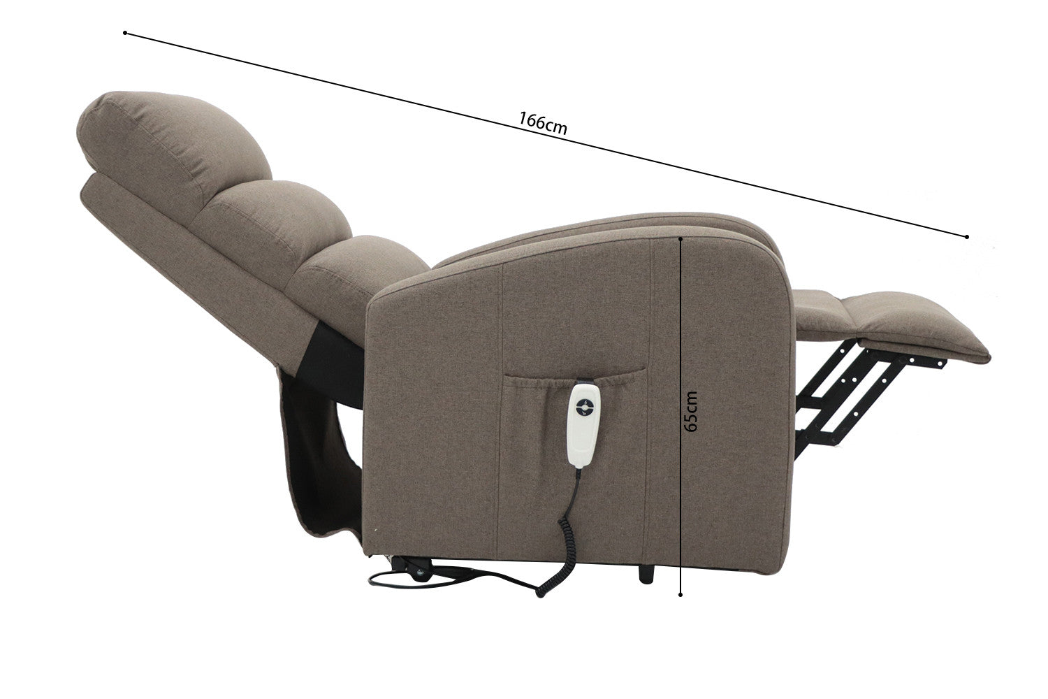 Electric relax with lift 'Bruges' Fabric Taupe