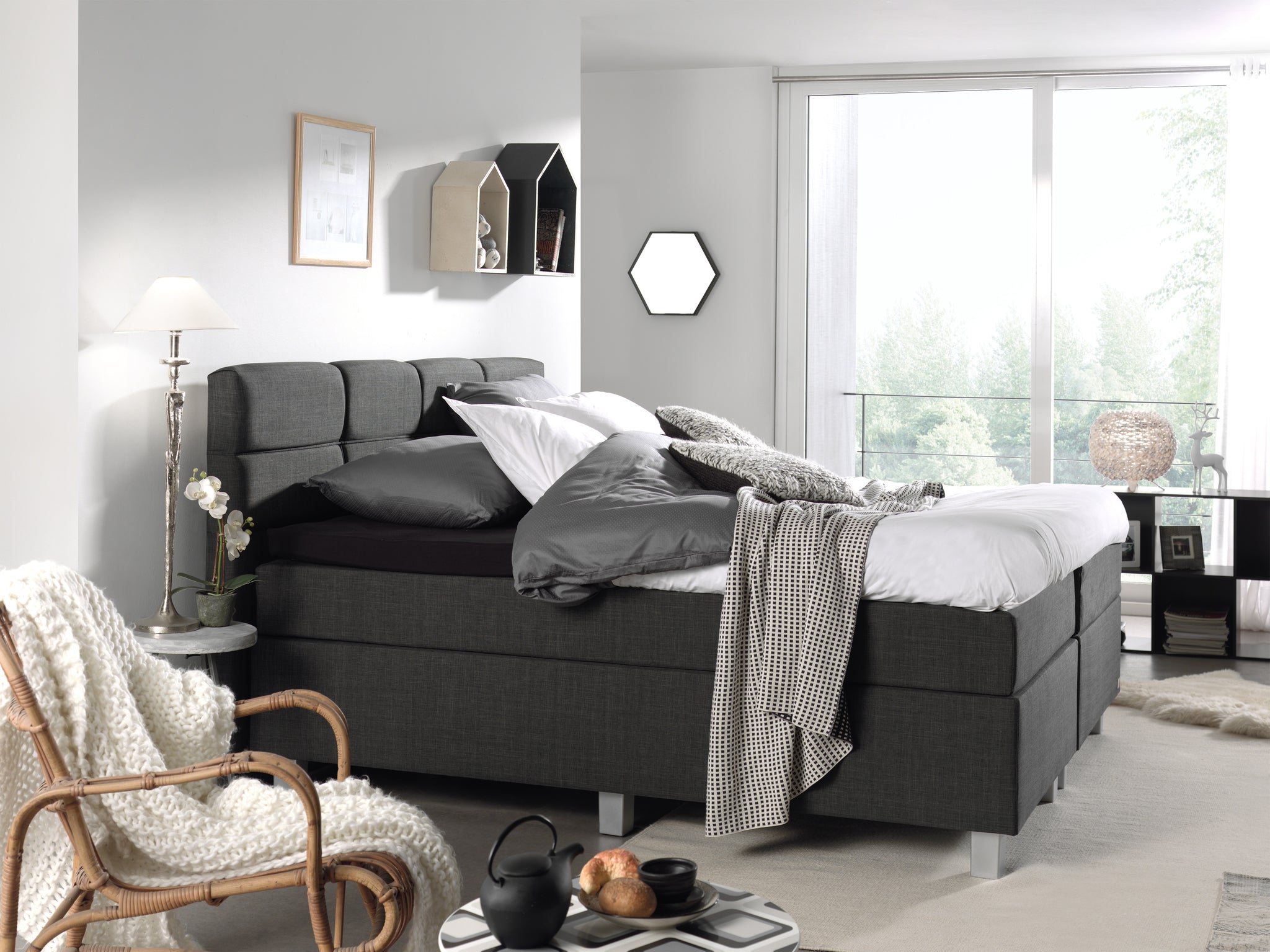 Boxspring Gustavo Antraciet 180x200