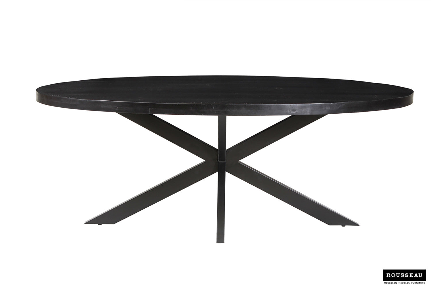 Table 'Alexa' 200 cm Oval Mango wood black
