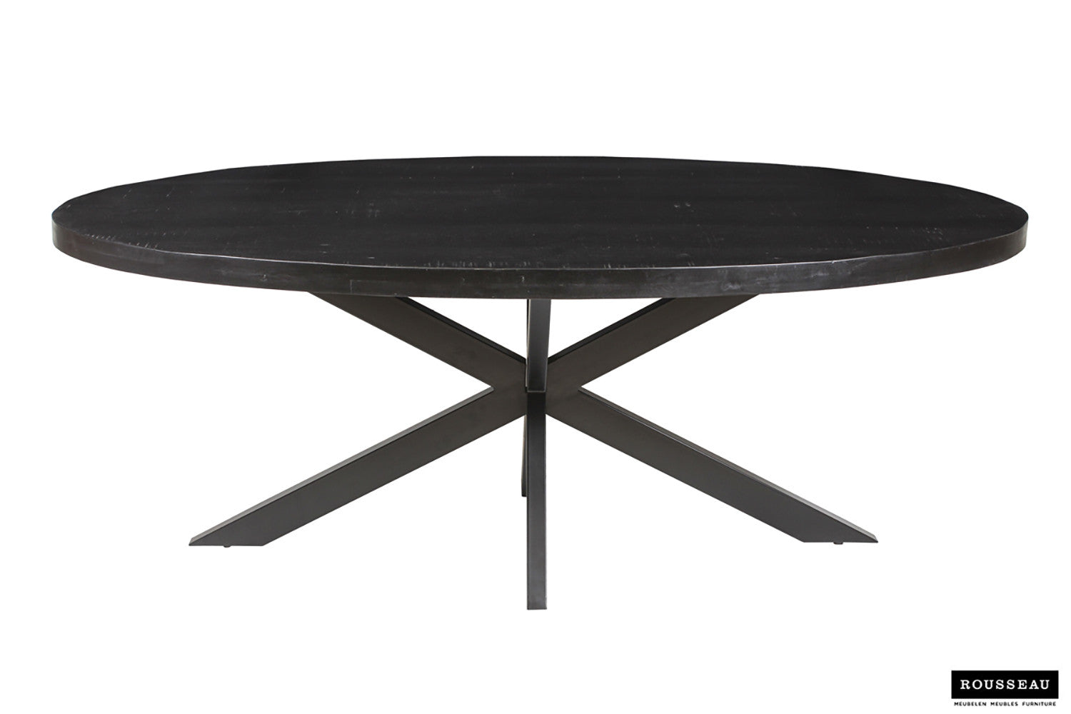 Table 'Alexa' 200 cm Oval Mango wood black