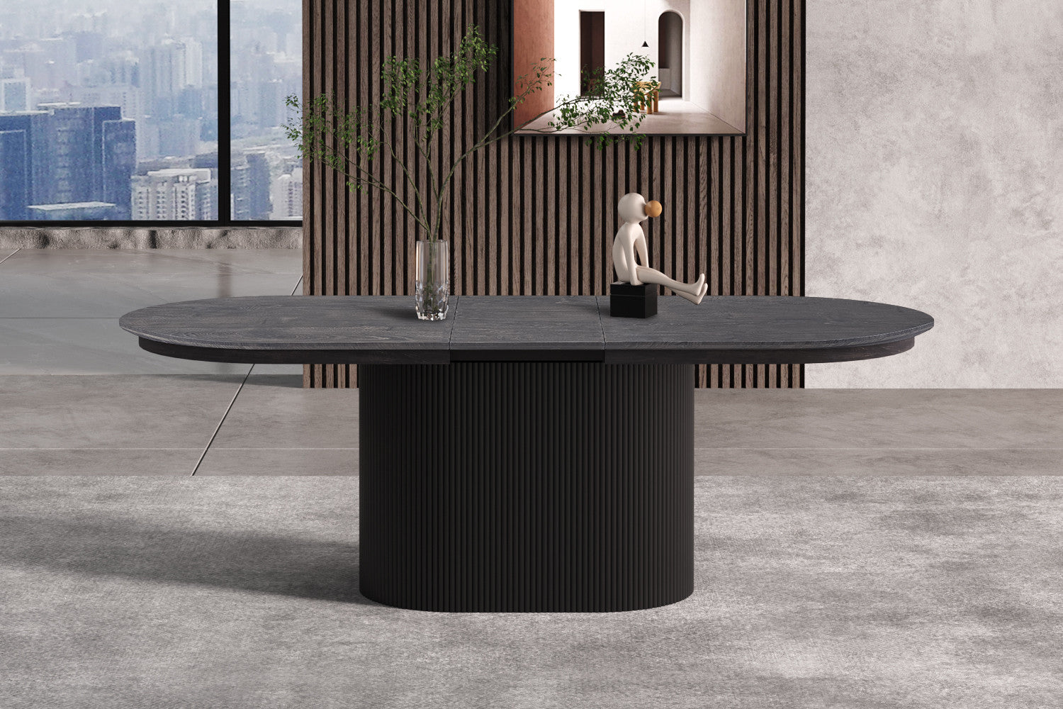 Extendable table 'Lagos' 180-220 cm Oval Decor Dark Brown