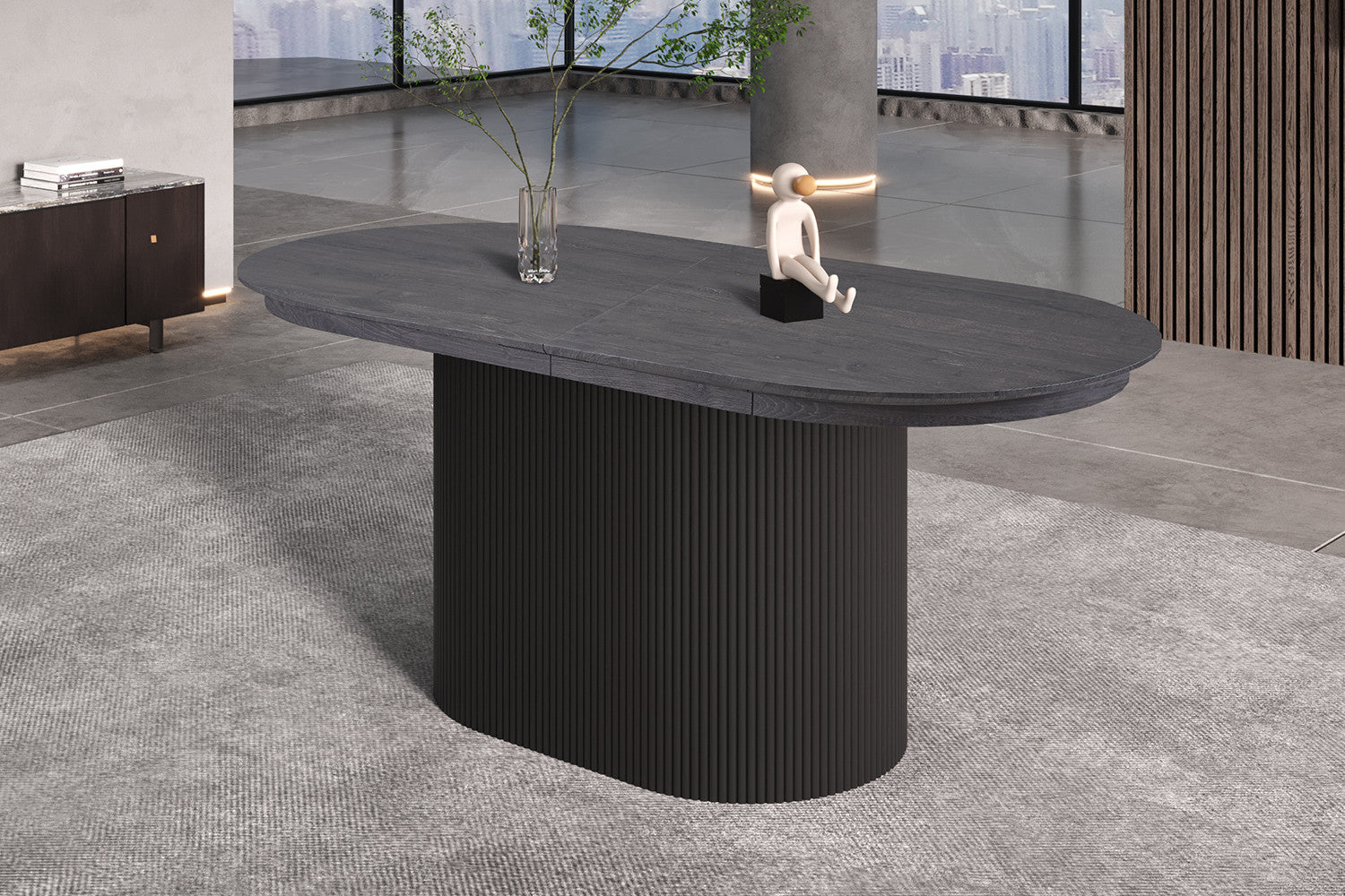 Extendable table 'Lagos' 180-220 cm Oval Decor Dark Brown