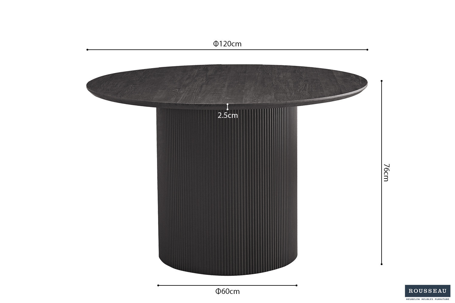 Table 'Lagos' 120 cm Round Decor Dark Brown