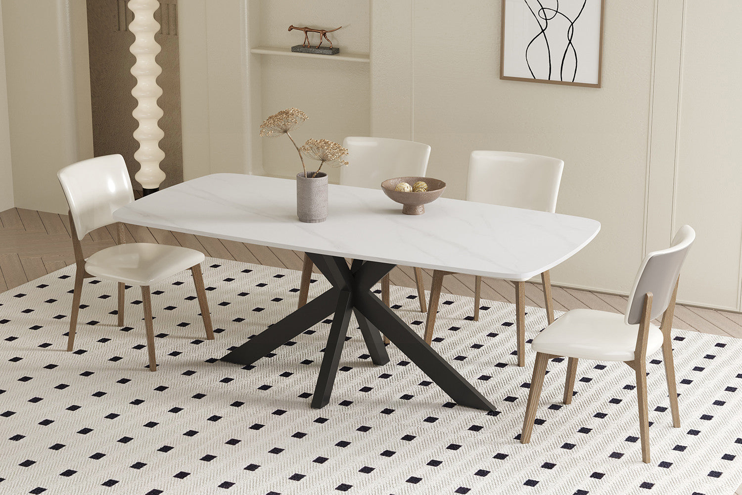 'Apollo' Table 180 cm Danish Oval Stone White