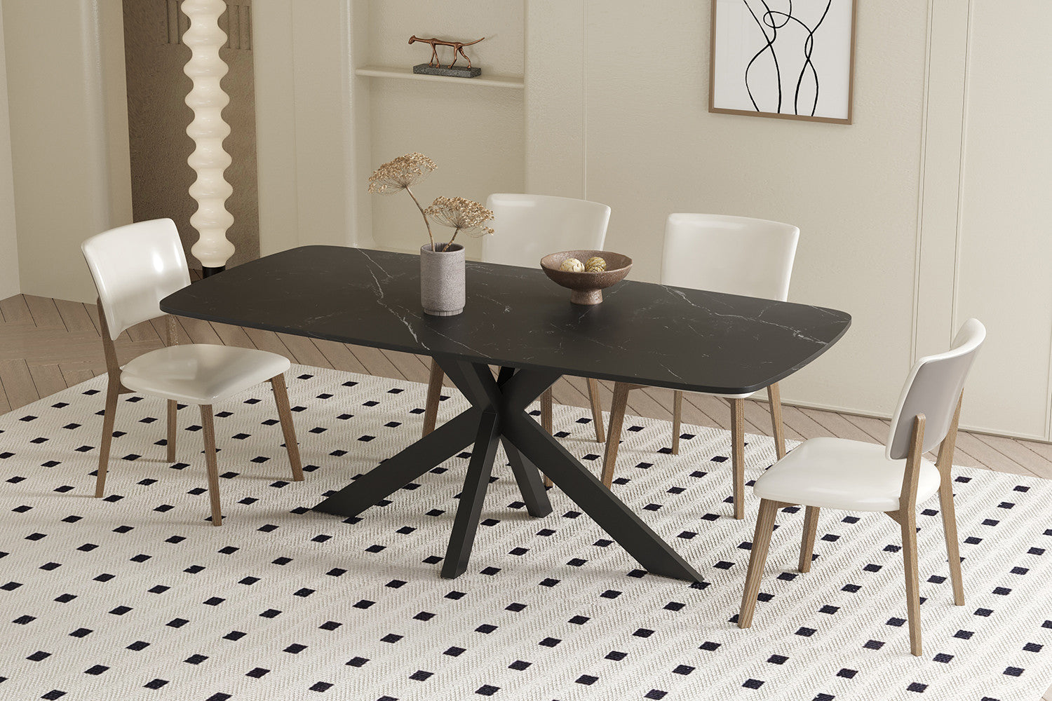 'Apollo' table 180 cm Danish oval stone black