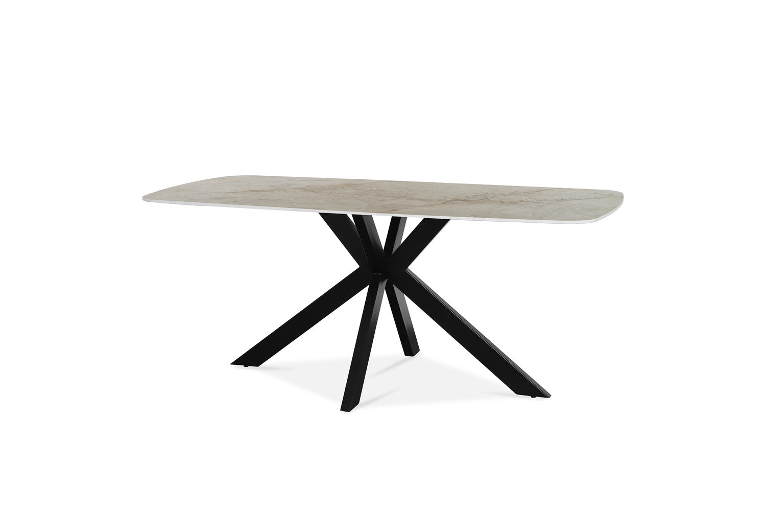 Table 'Apollo' 180 cm Danish Oval Glossy Stone Shakespeare Beige