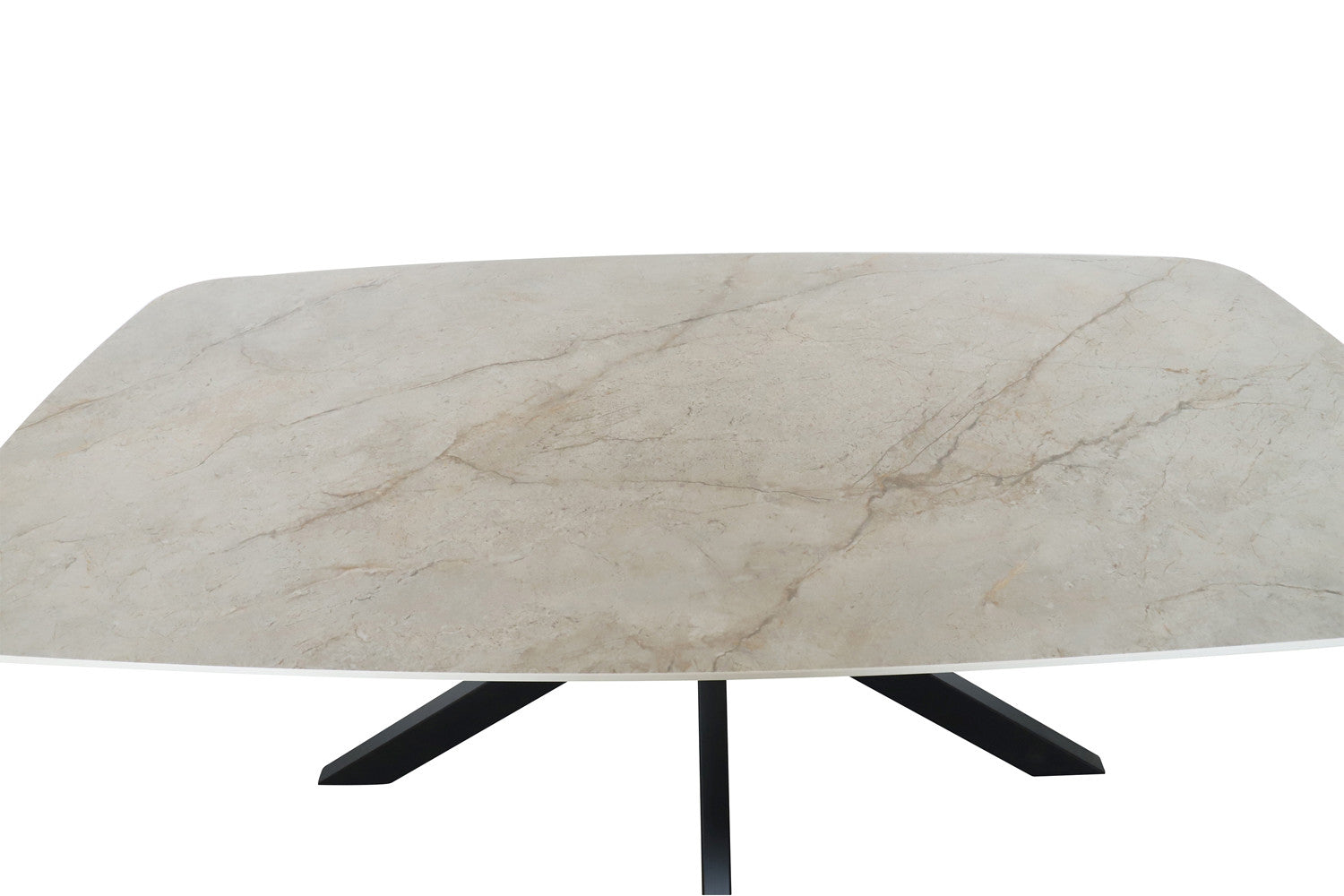 Table 'Apollo' 180 cm Danish Oval Glossy Stone Shakespeare Beige