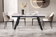 Extendable table 'Hera' 160-240 cm Rectangular Stone White