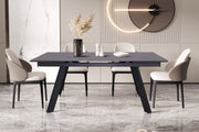 Extendable table 'Hera' 160-240 cm Rectangular Stone Black