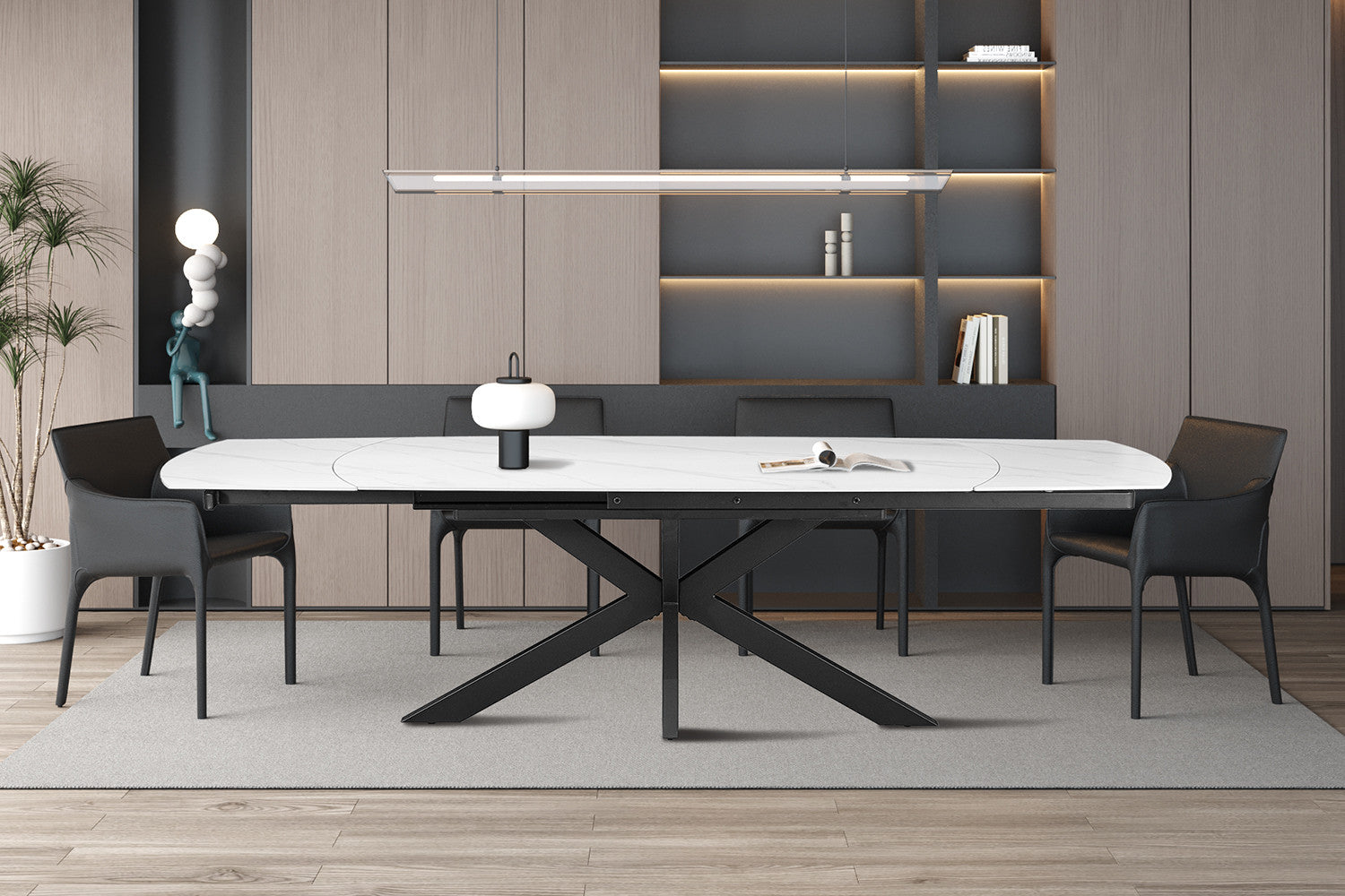NEW - Extendable table 'Ares' 160-240 cm Danish Oval Stone White