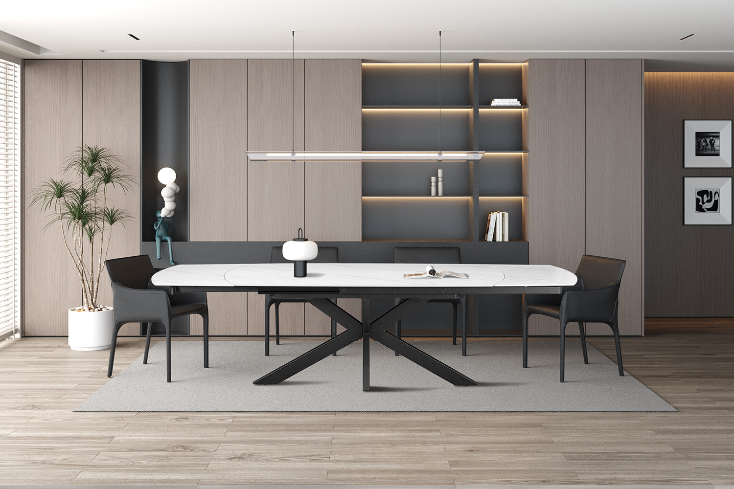 NEW - Extendable table 'Ares' 160-240 cm Danish Oval Stone White