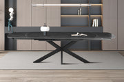NEW - Extendable table 'Ares' 160-240 cm Danish Oval Stone Black