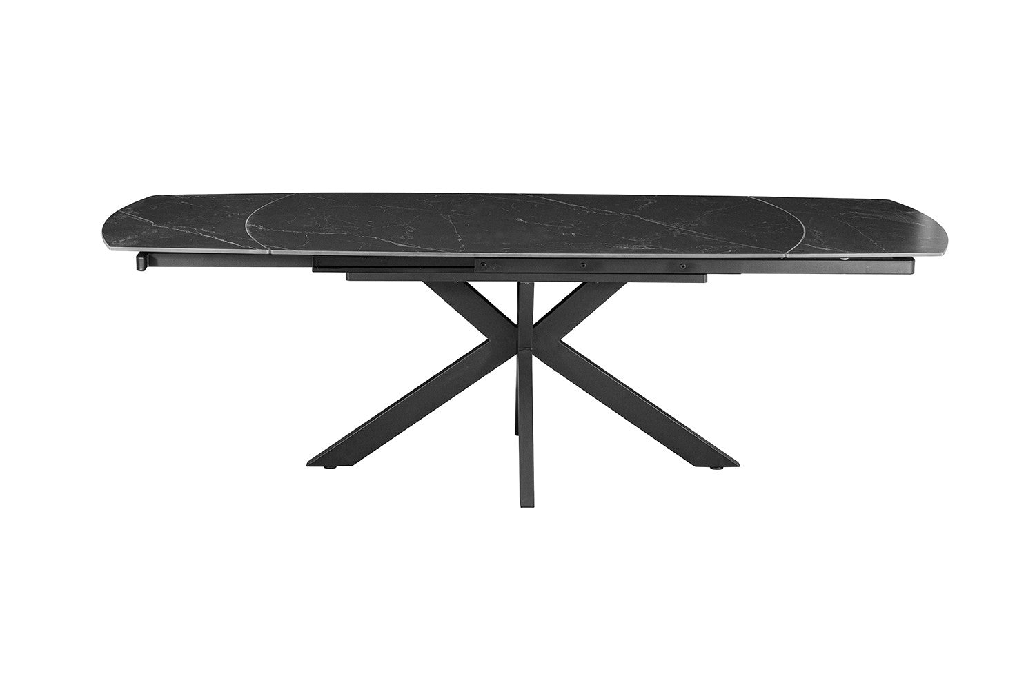 NEW - Extendable table 'Ares' 160-240 cm Danish Oval Stone Black