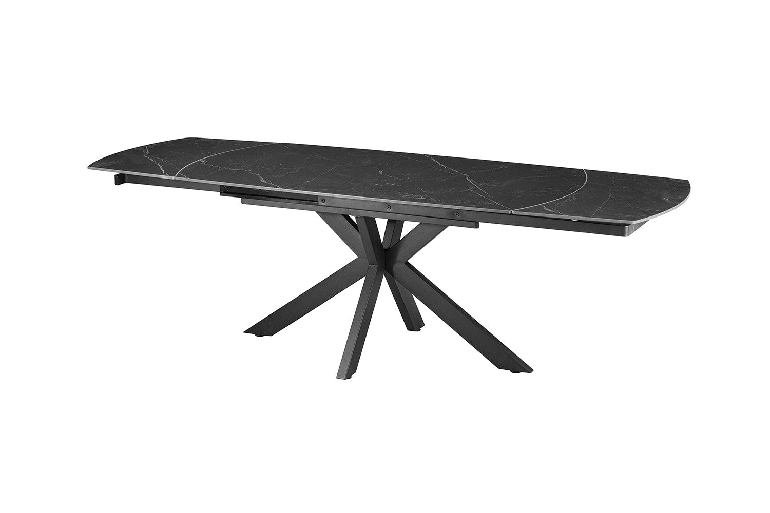 NEW - Extendable table 'Ares' 160-240 cm Danish Oval Stone Black